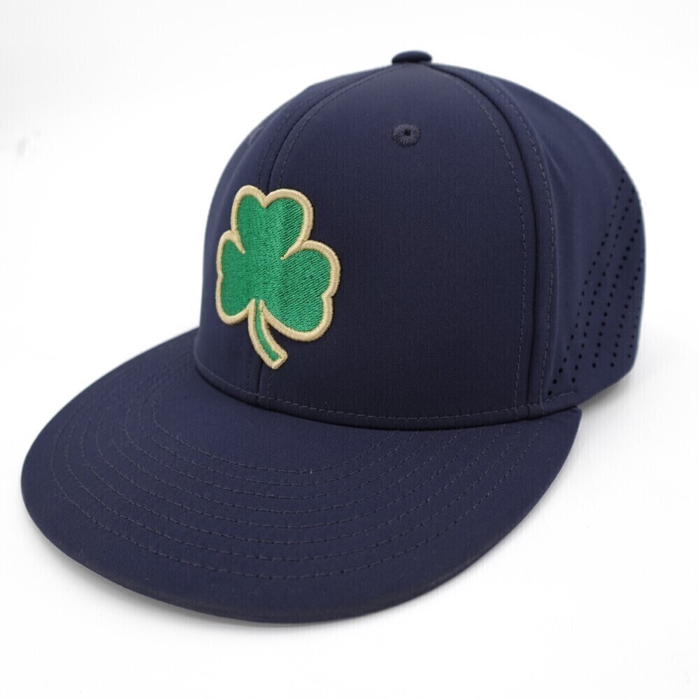 Irish Clover Hat Cap Fitted L/XL Navy Clover Pacific Headwear NCAA Football